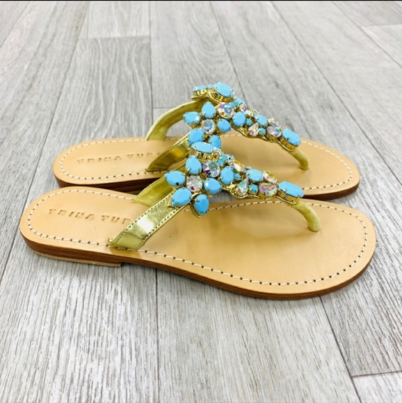 Trina Turk Mesa Embellished Slip On Thong Sandal 7 nwt - Picture 4 of 7